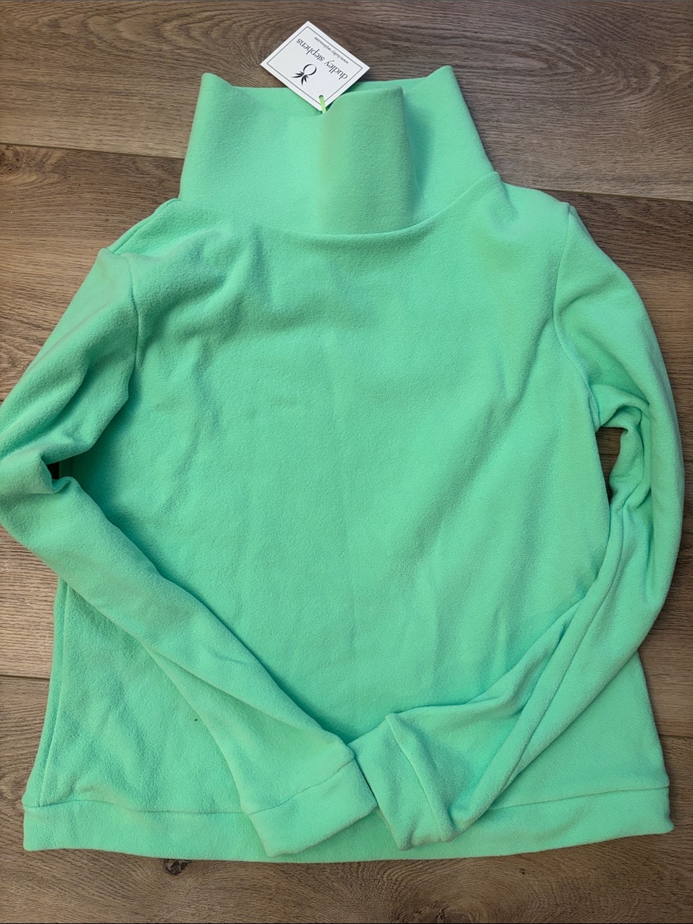 Dudley Stephens Mint Green Turtleneck Fleece Pullover